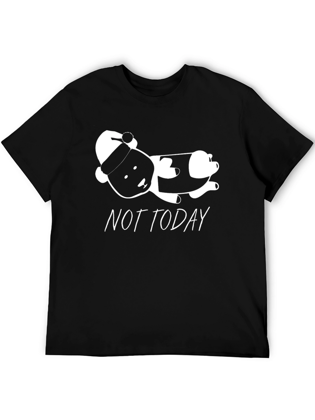 Not Today Lazy Panda T-Shirt - Black