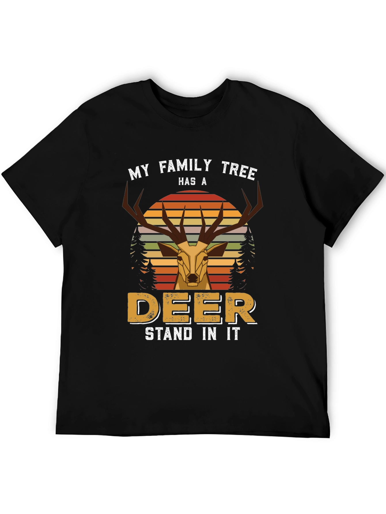 Family Tree Deer Graphic T-Shirt