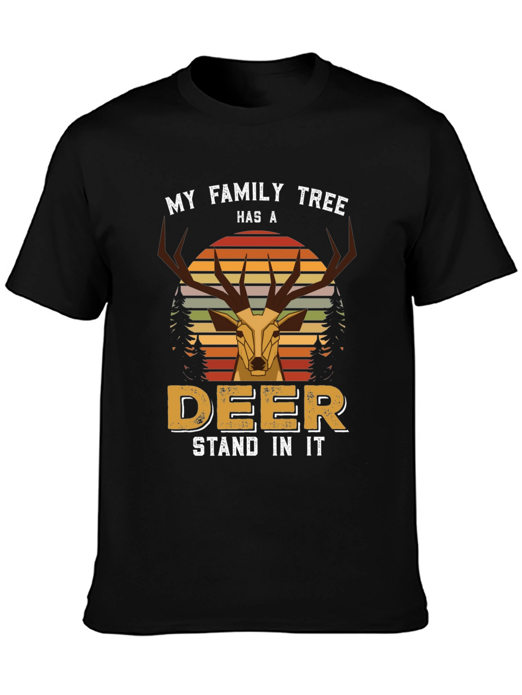 Family Tree Deer Graphic T-Shirt