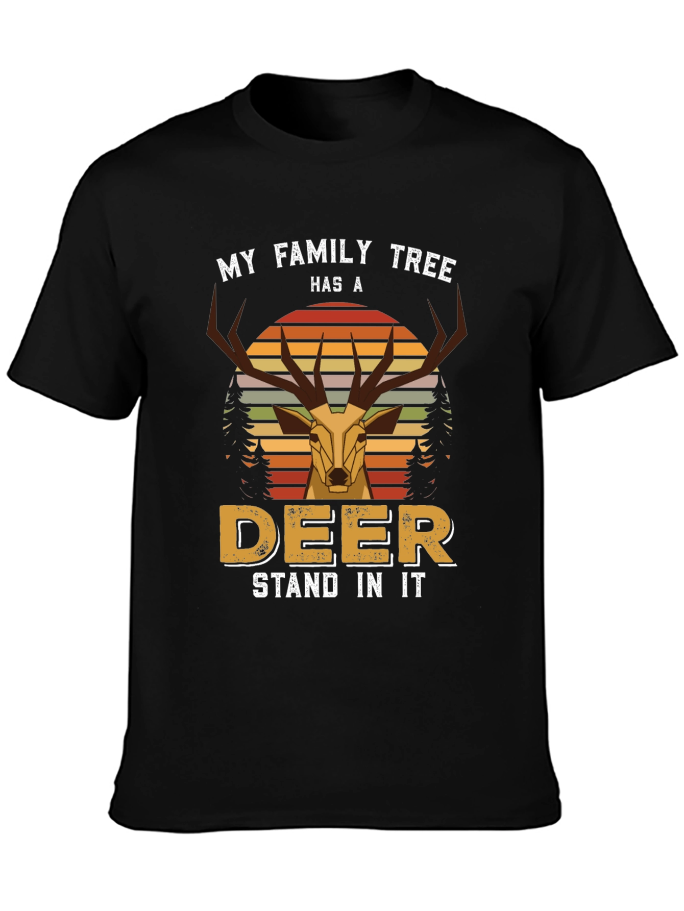 Family Tree Deer Graphic T-Shirt