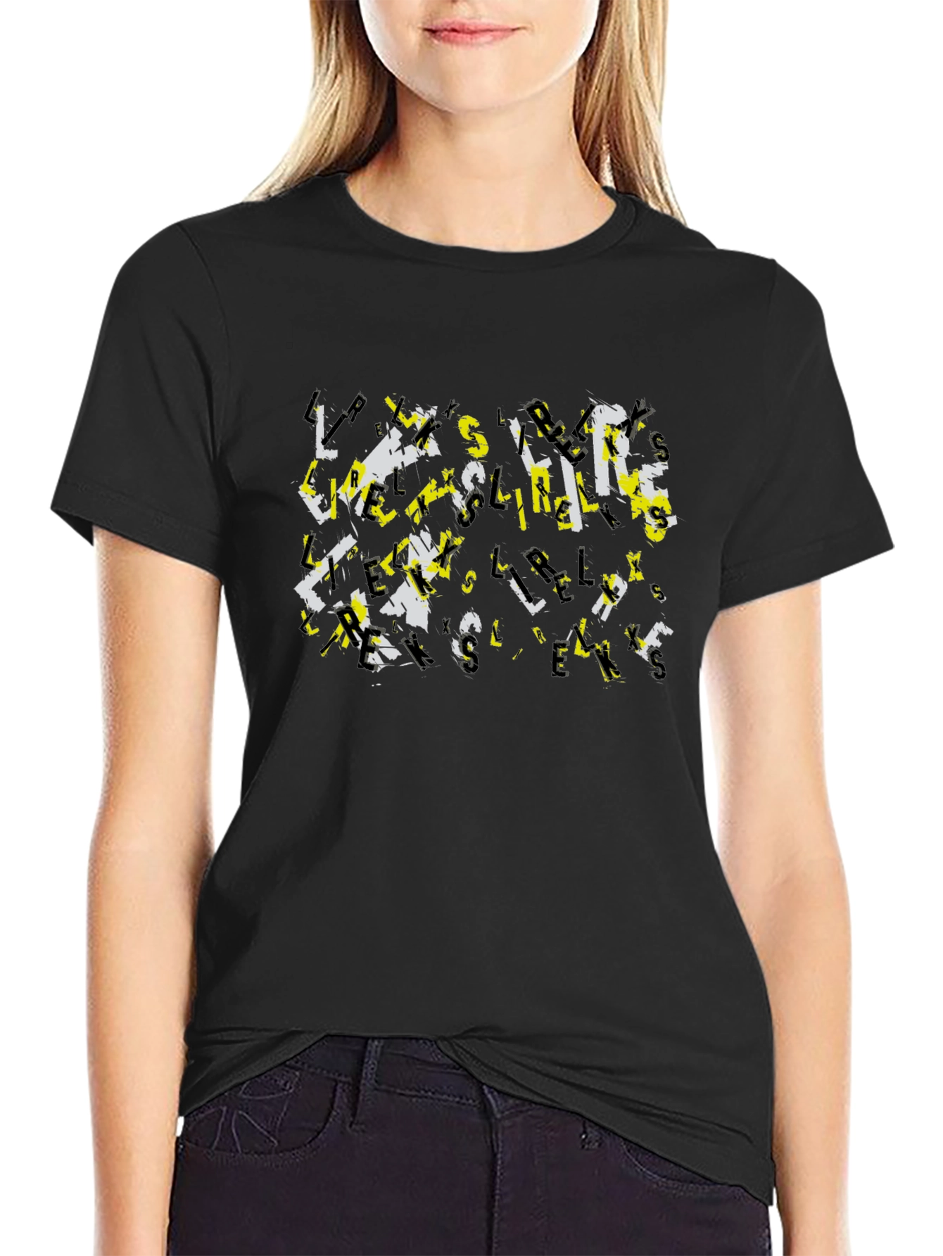 Abstract Letter Graphic Print Tee