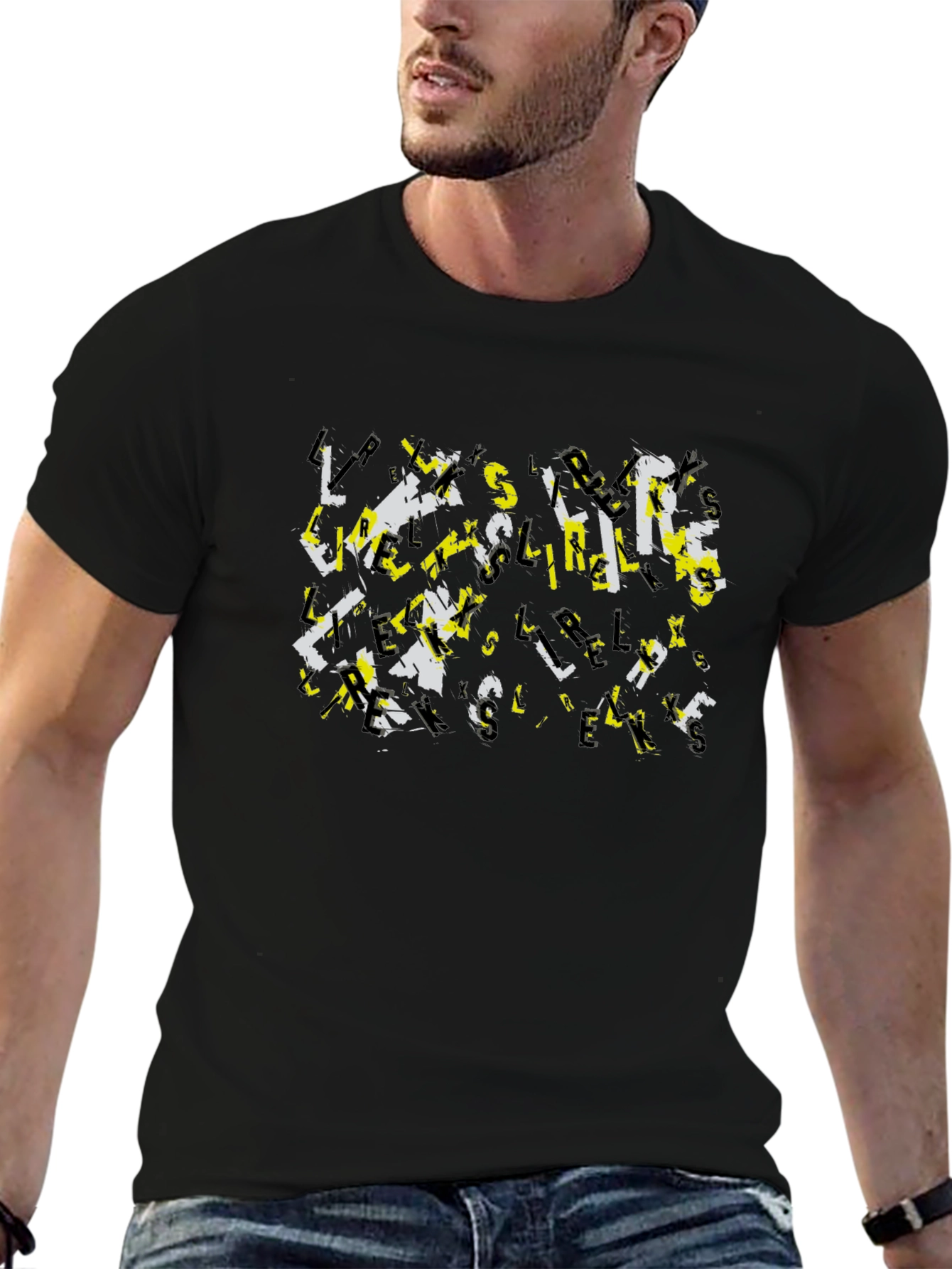 Abstract Letter Graphic Print Tee
