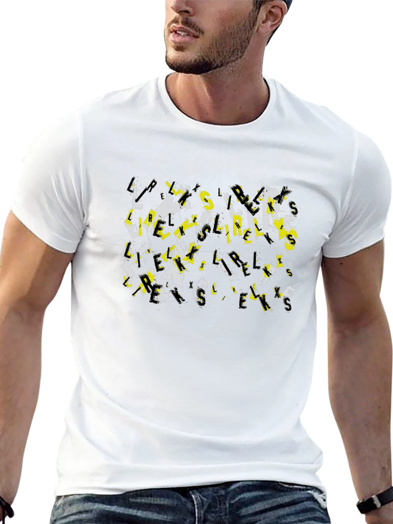 Abstract Letter Graphic Print Tee