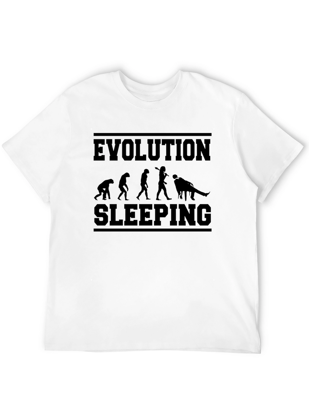 Evolution of Sleeping Funny Mens T-Shirt