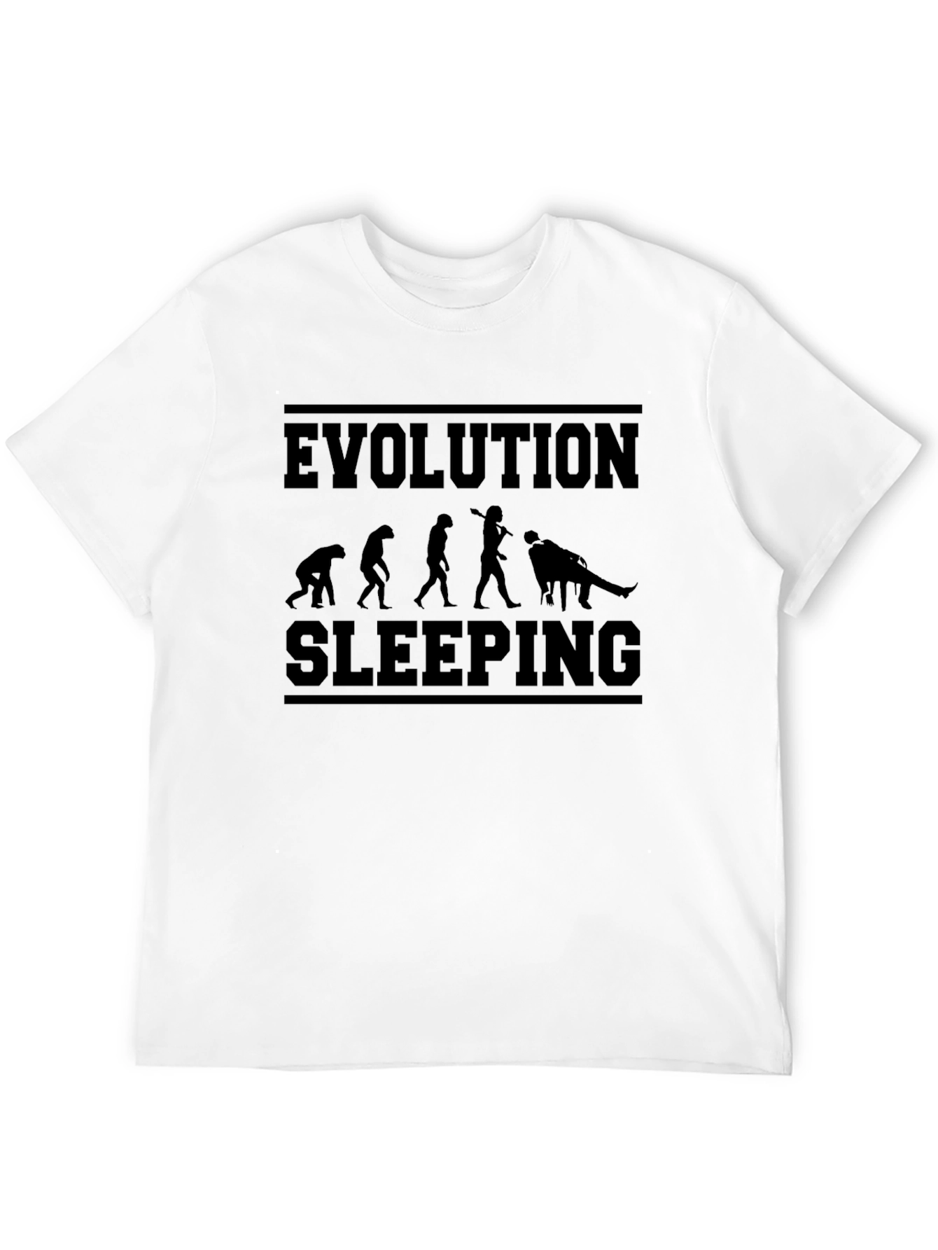 Evolution of Sleeping Funny Mens T-Shirt