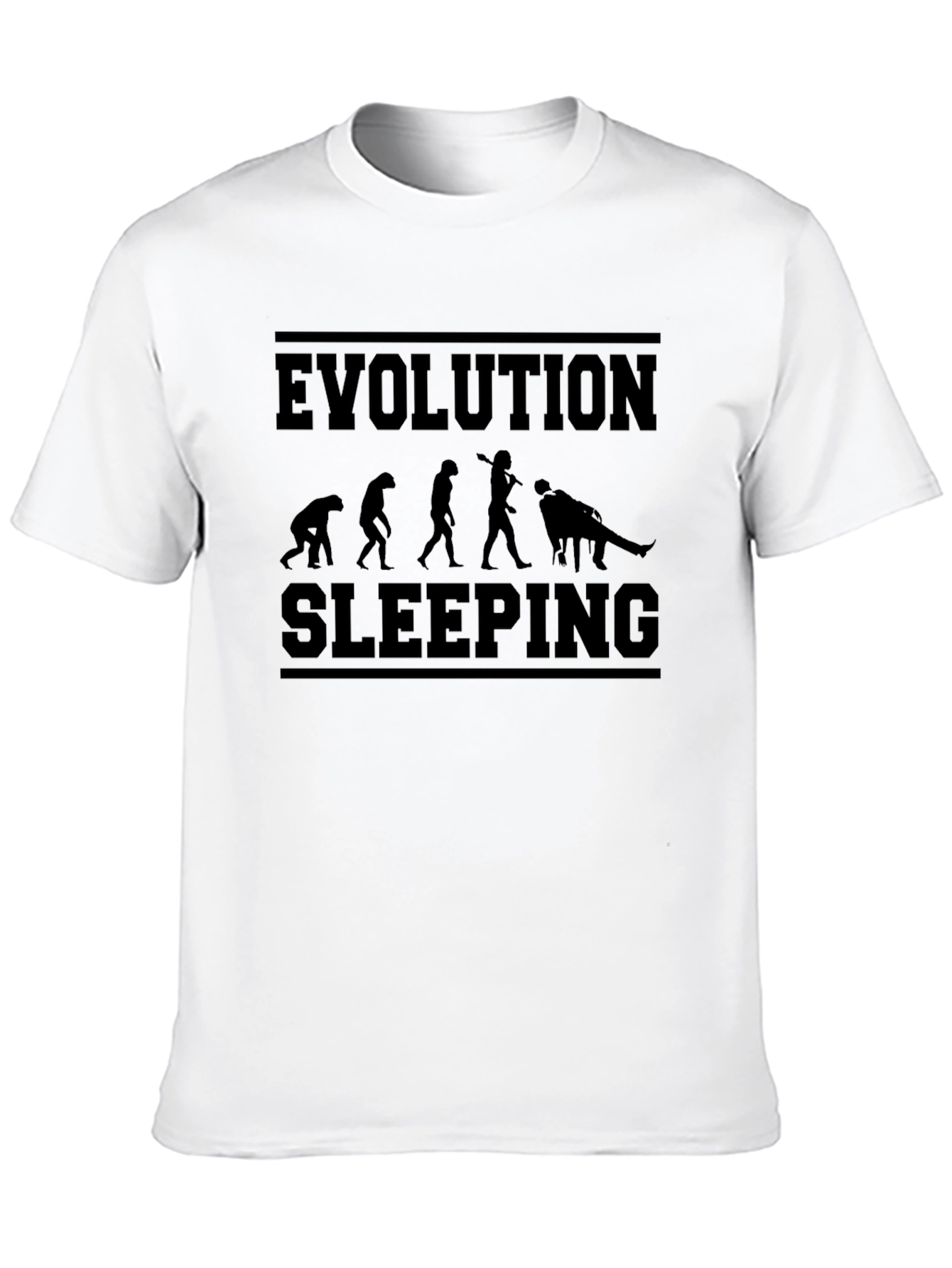 Evolution of Sleeping Funny Mens T-Shirt