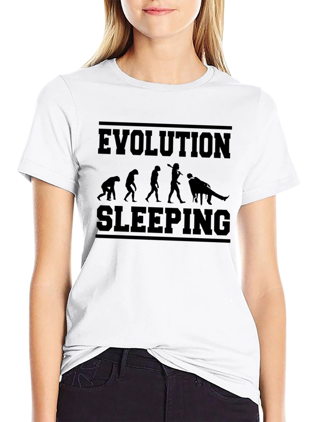 Evolution of Sleeping Funny Mens T-Shirt