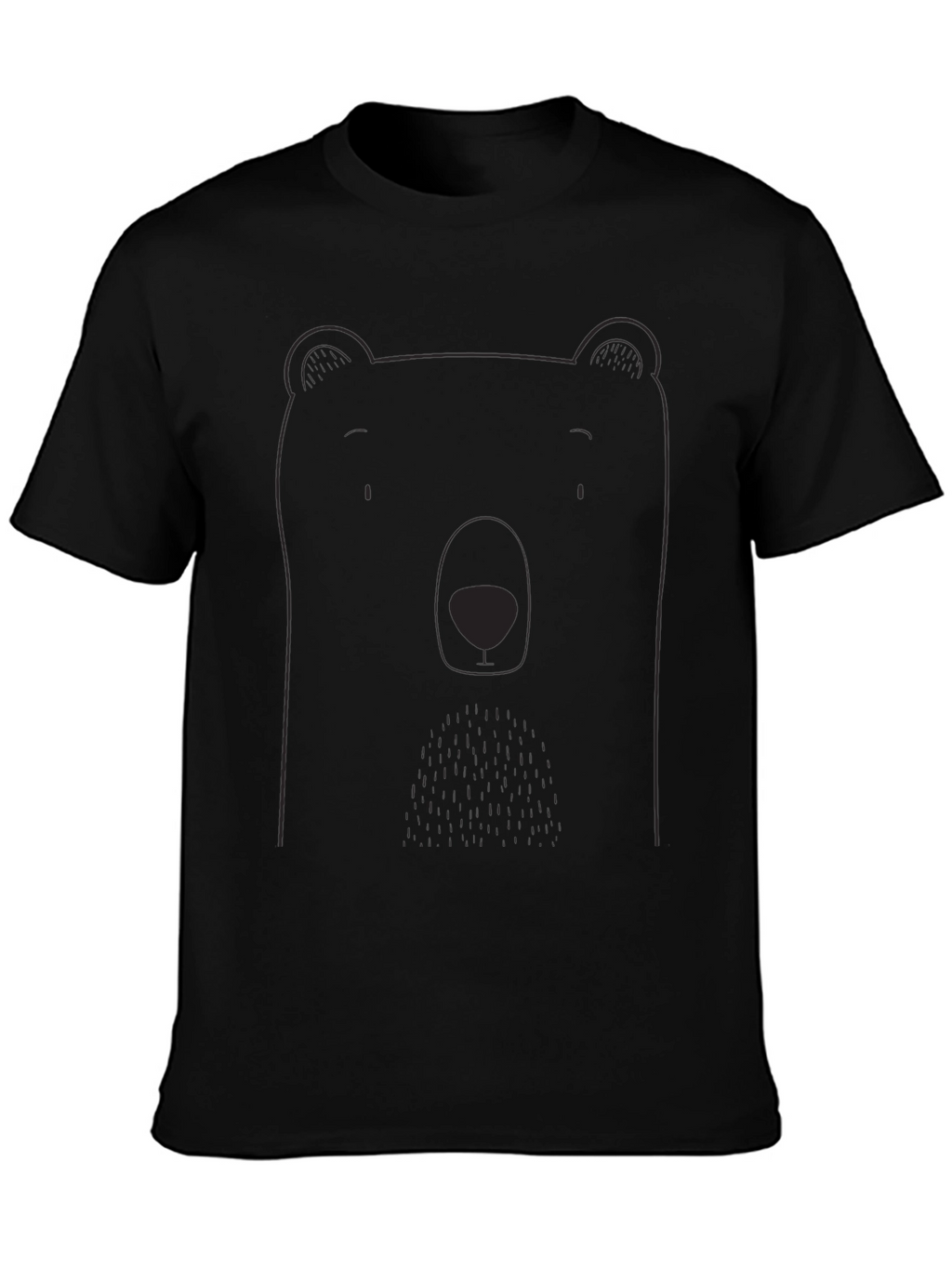 Bear Graphic Tee - Mens Black Casual Shirt