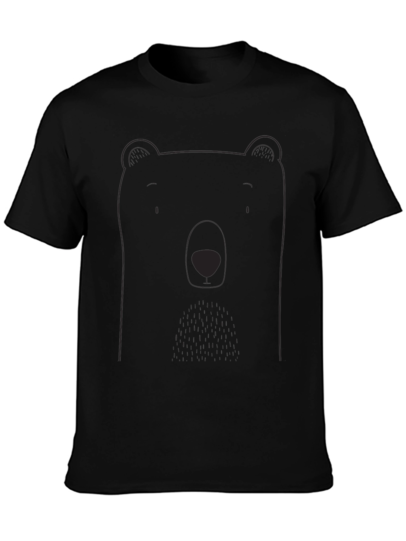 Bear Graphic Tee - Mens Black Casual Shirt