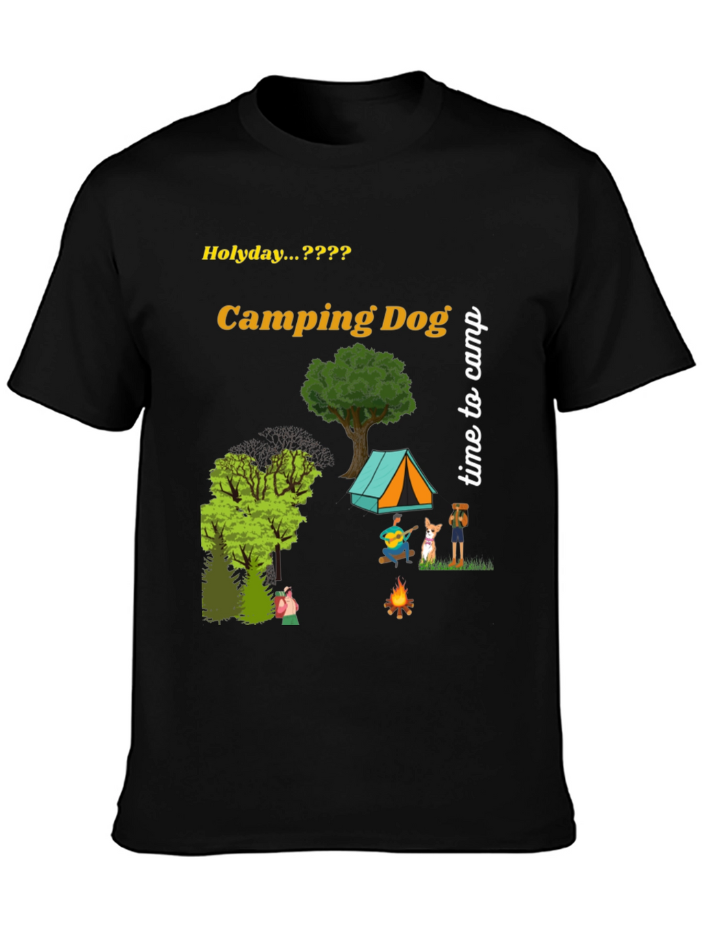 Camping Dog Graphic Tee