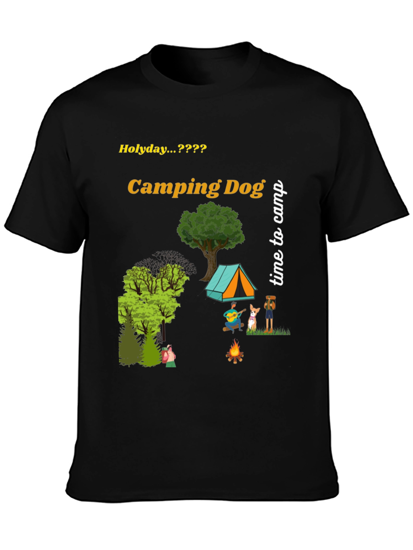 Camping Dog Graphic Tee