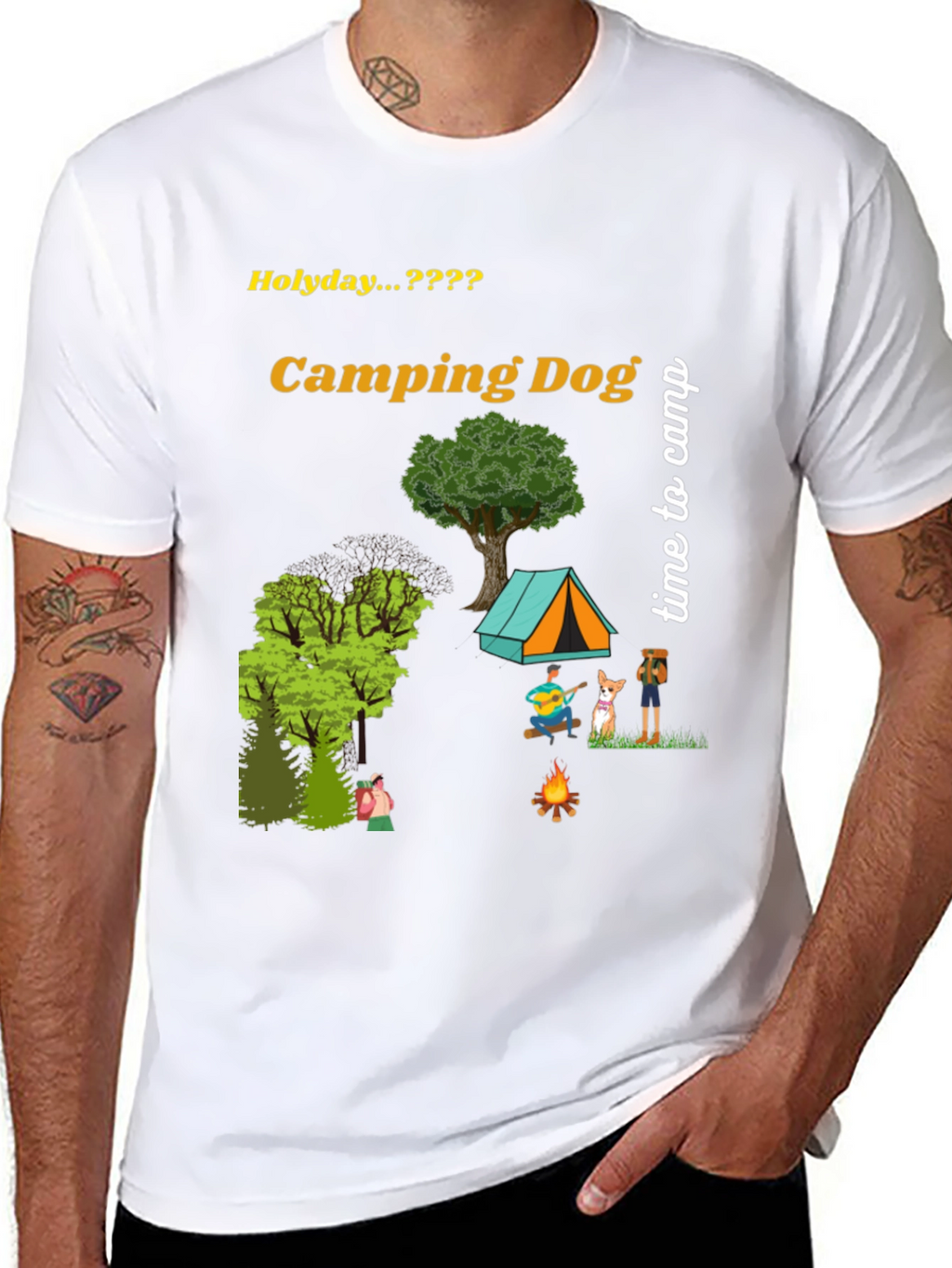 Camping Dog Graphic Tee