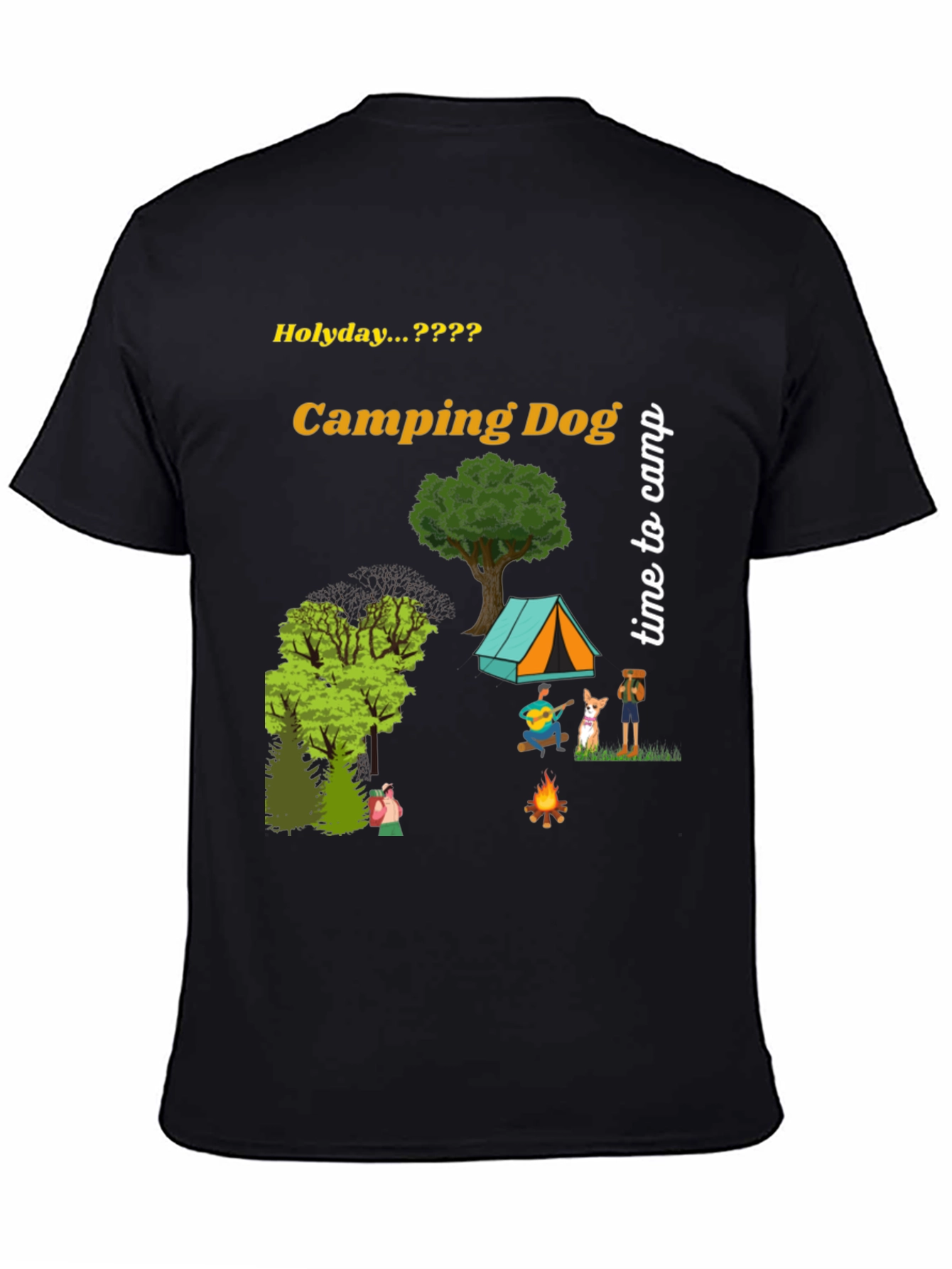 Camping Dog Graphic Tee