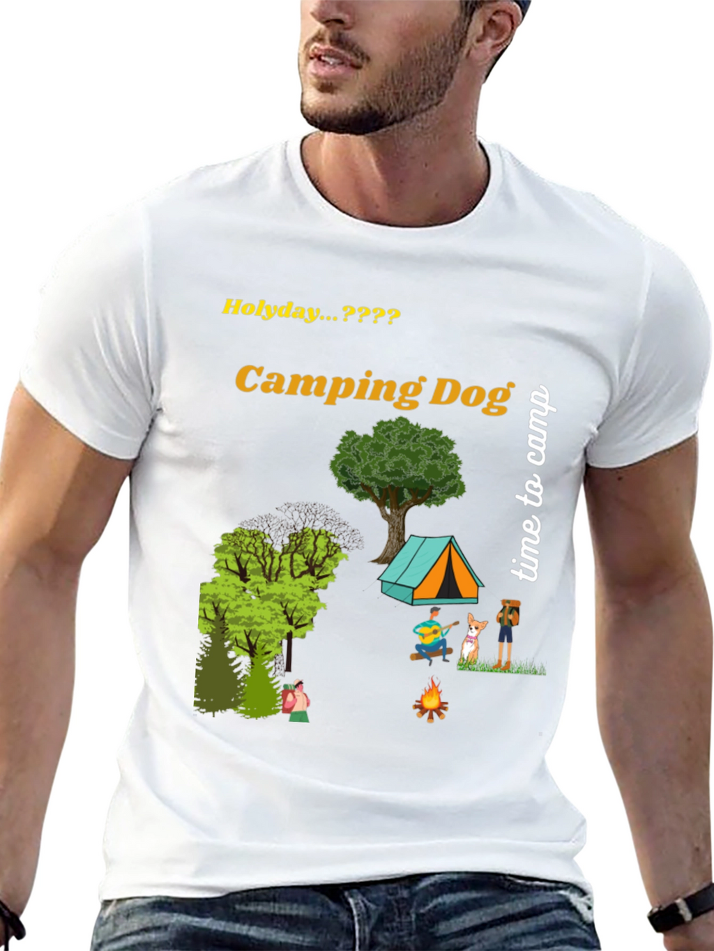 Camping Dog Graphic Tee