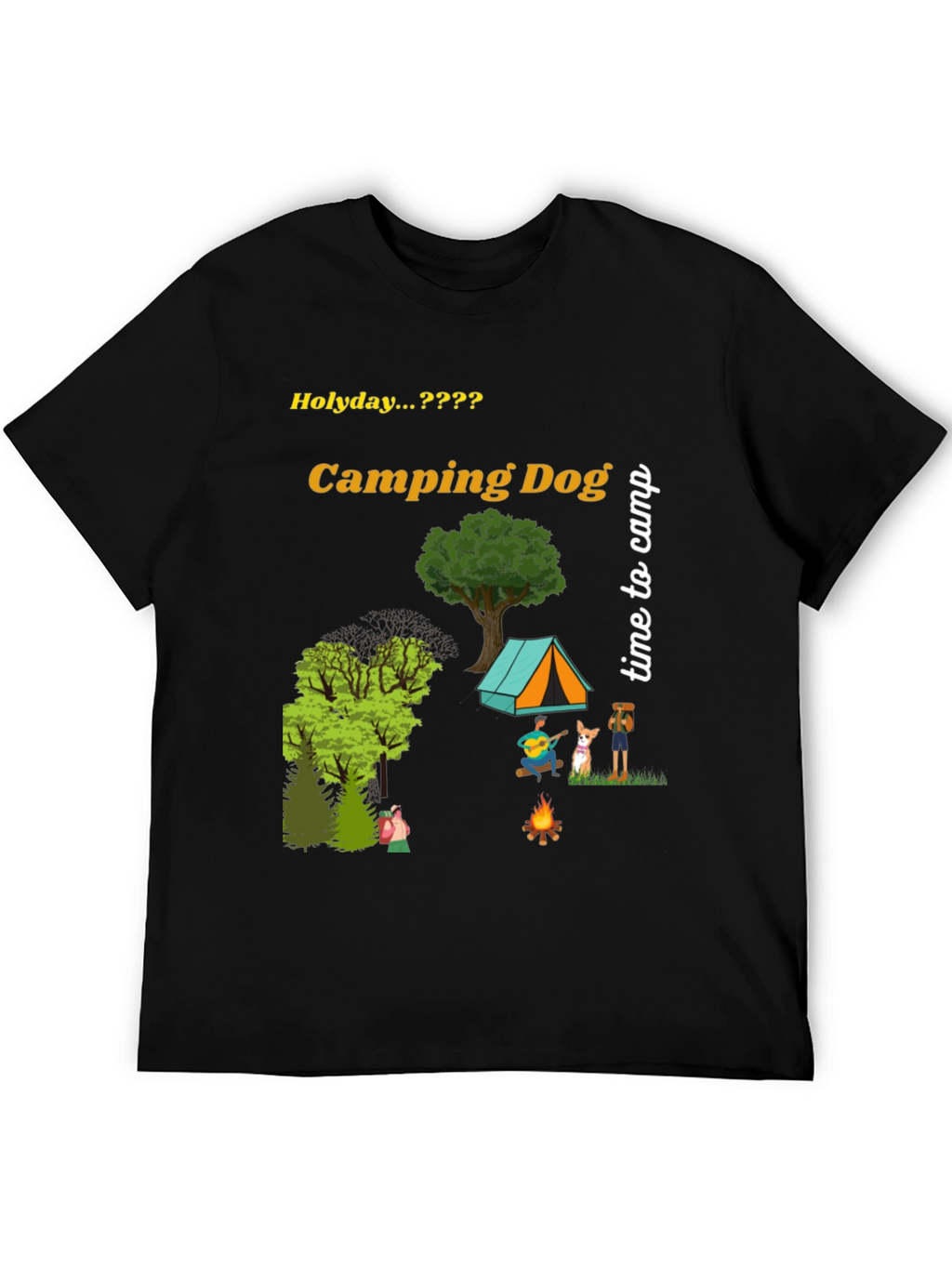 Camping Dog Graphic Tee