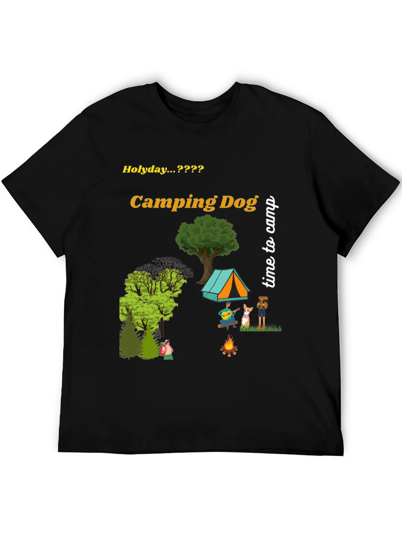 Camping Dog Graphic Tee