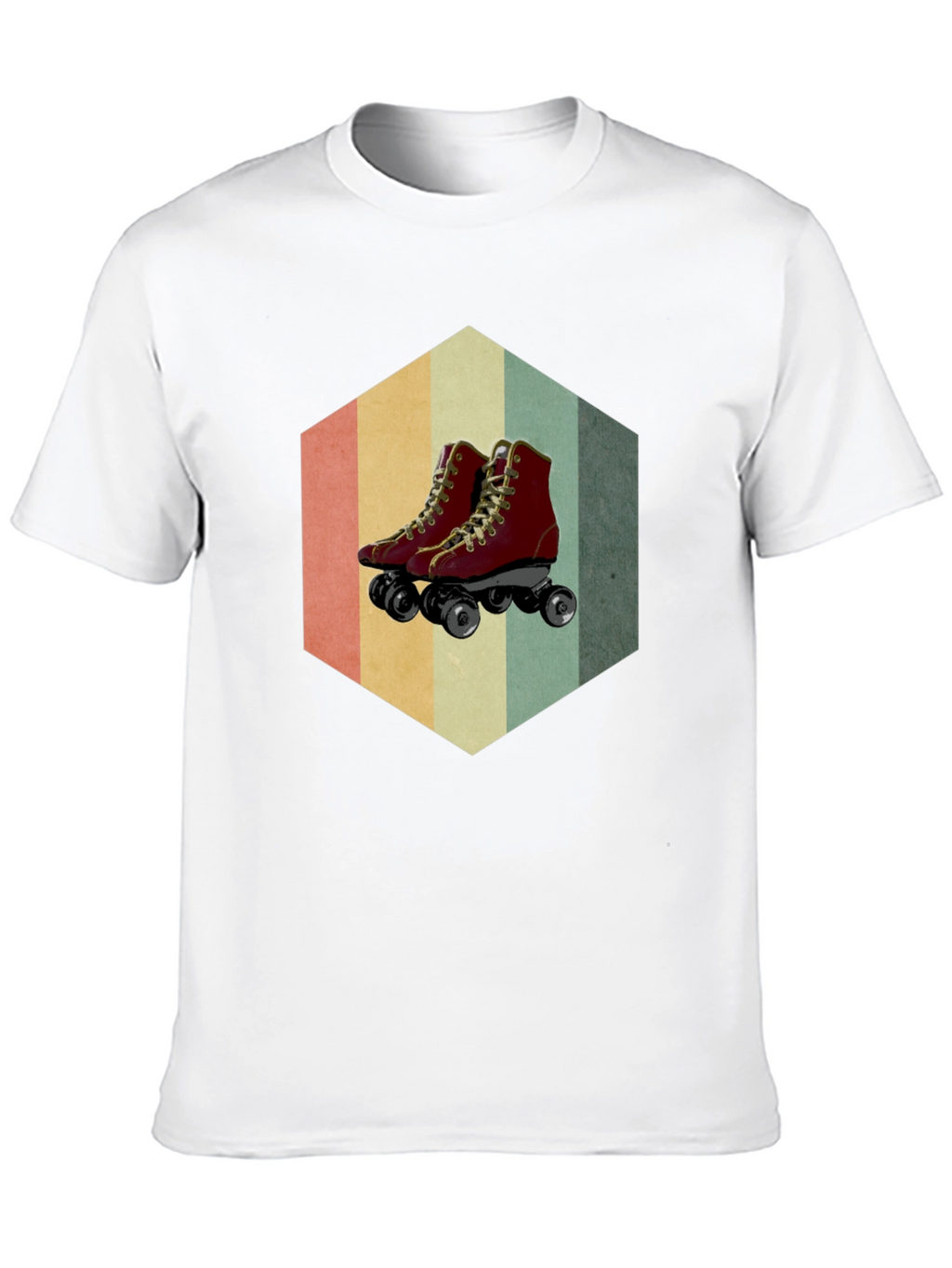 Retro Roller Skate Graphic Tee - Black Casual Shirt