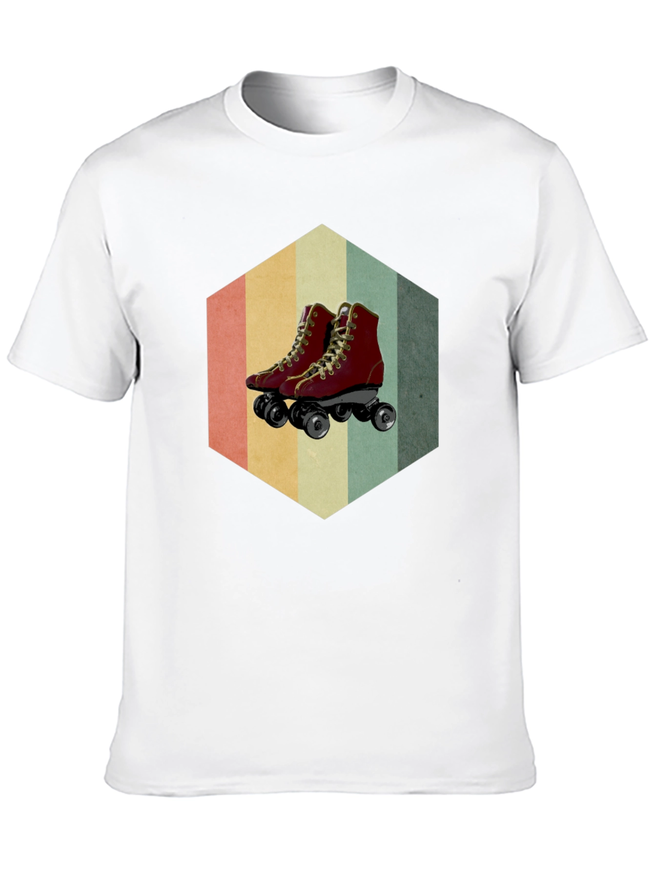 Retro Roller Skate Graphic Tee - Black Casual Shirt