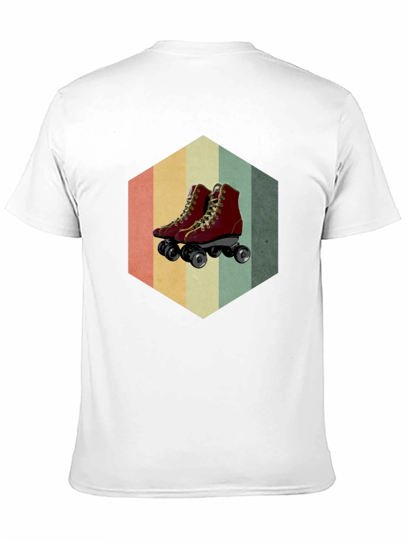 Retro Roller Skate Graphic Tee - Black Casual Shirt