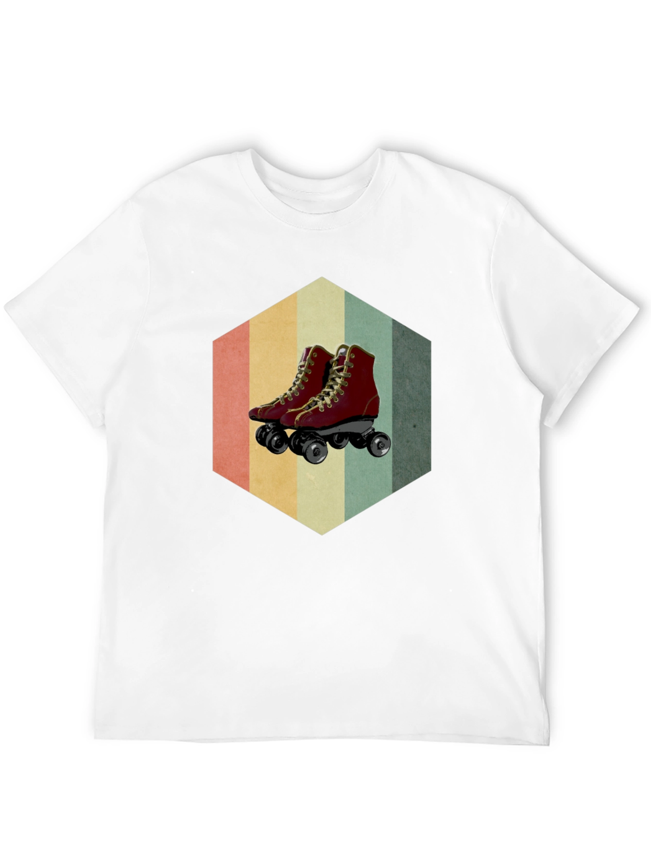 Retro Roller Skate Graphic Tee - Black Casual Shirt