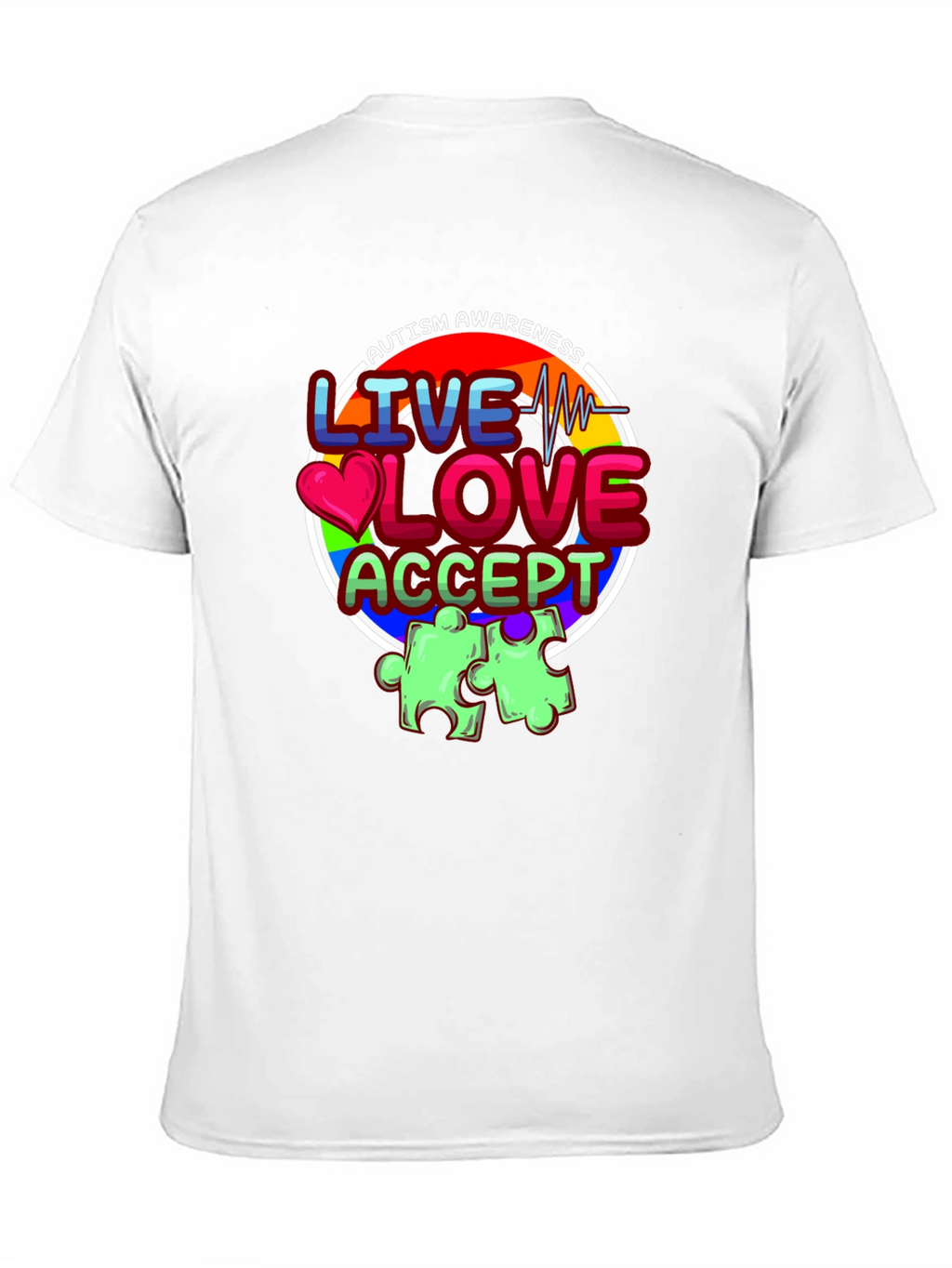 Autism Awareness Graphic T-Shirt - Live Love Accept