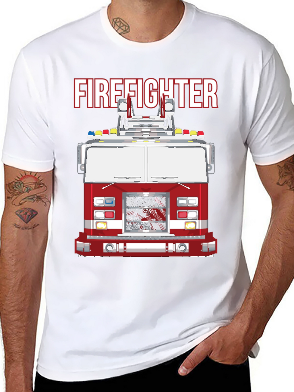Firefighter Truck Graphic T-Shirt