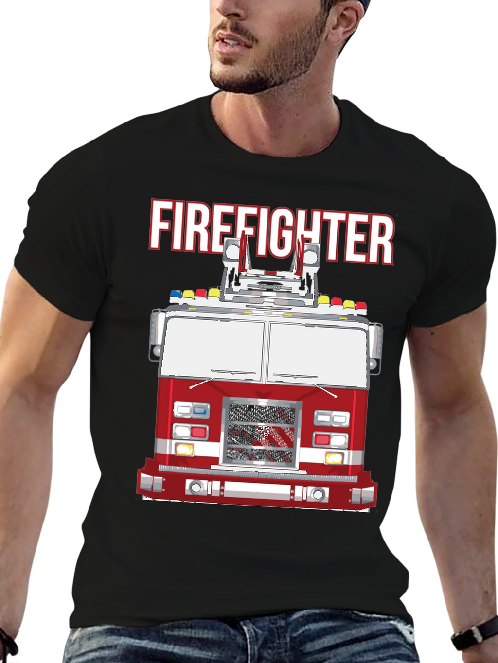 Firefighter Truck Graphic T-Shirt