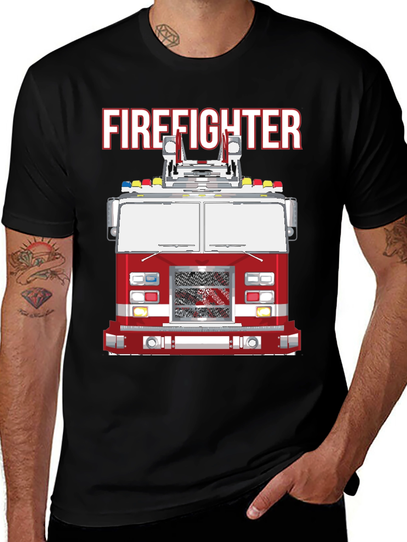 Firefighter Truck Graphic T-Shirt