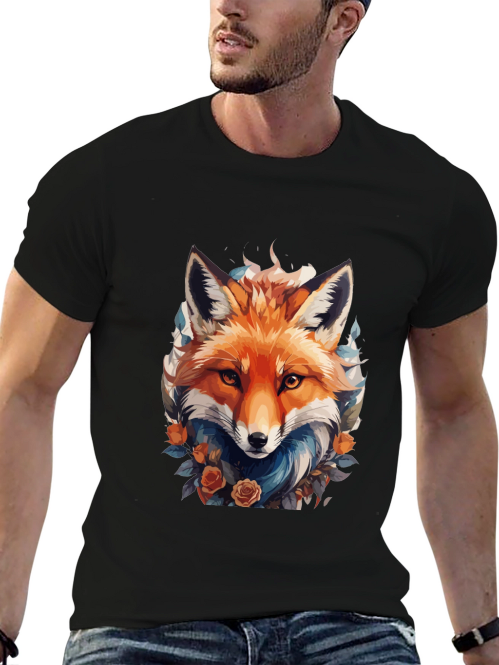 Fox Floral T-Shirt - Mens Graphic Tee
