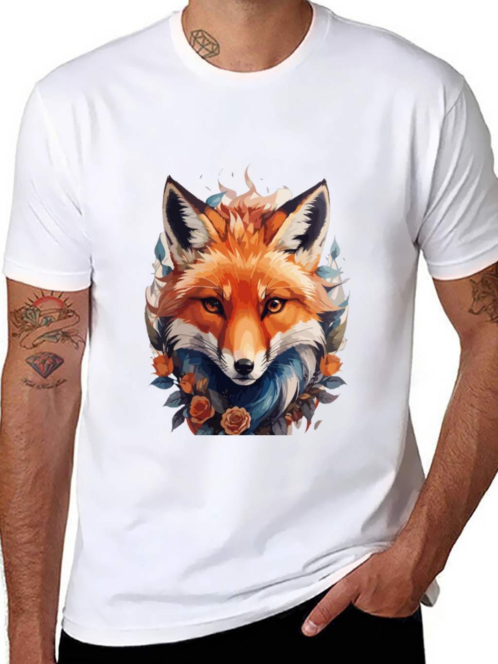 Fox Floral T-Shirt - Mens Graphic Tee