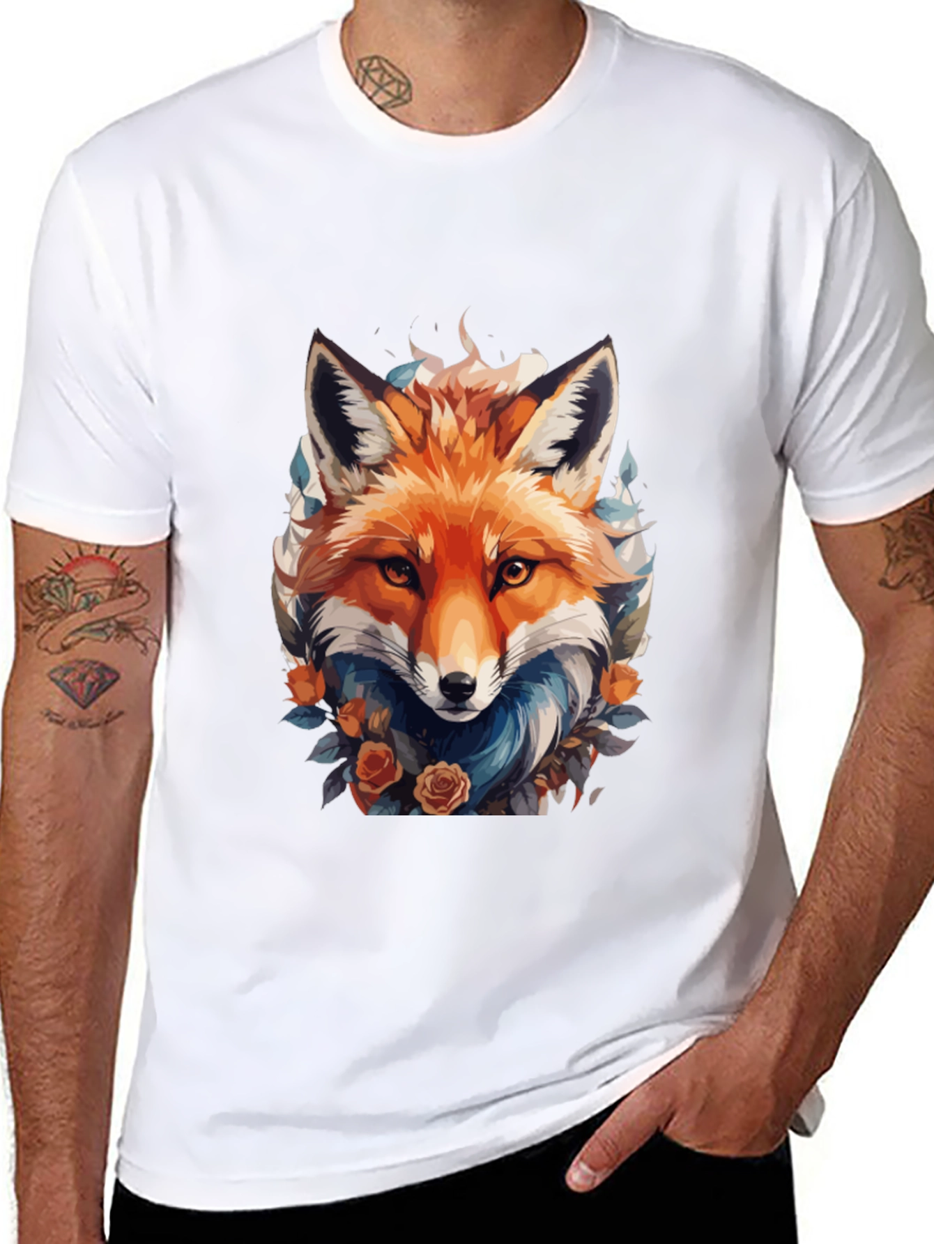 Fox Floral T-Shirt - Mens Graphic Tee