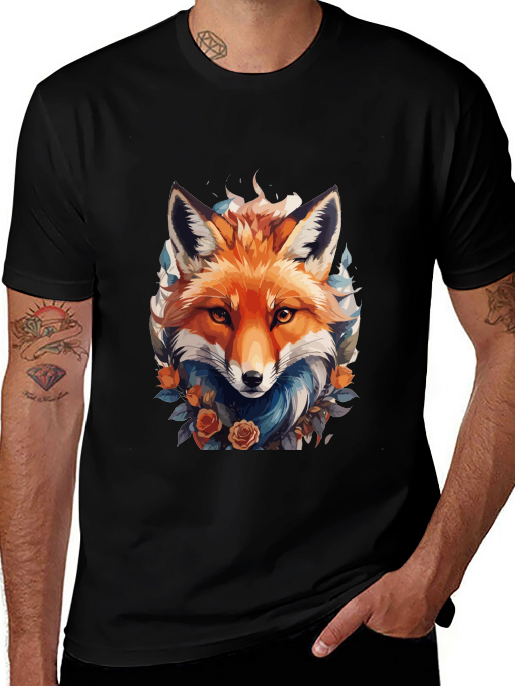 Fox Floral T-Shirt - Mens Graphic Tee