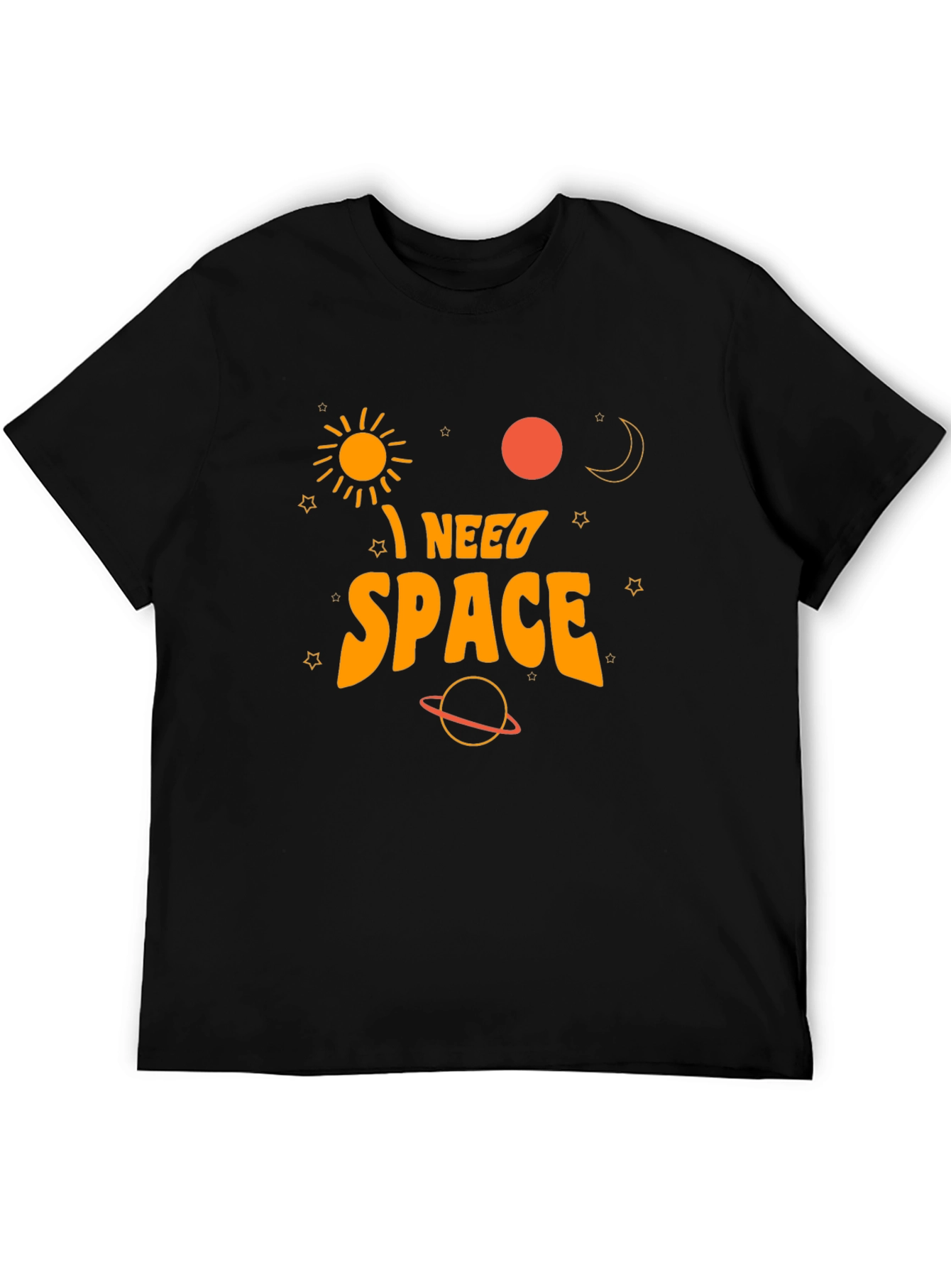 I Need Space Graphic T-Shirt - Black