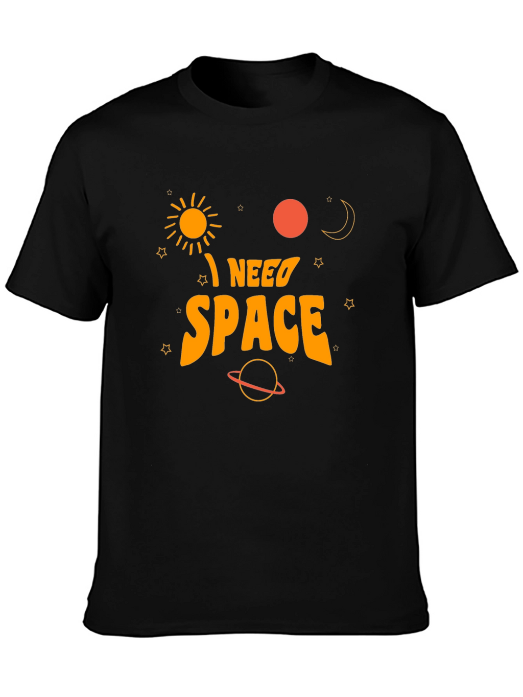 I Need Space Graphic T-Shirt - Black