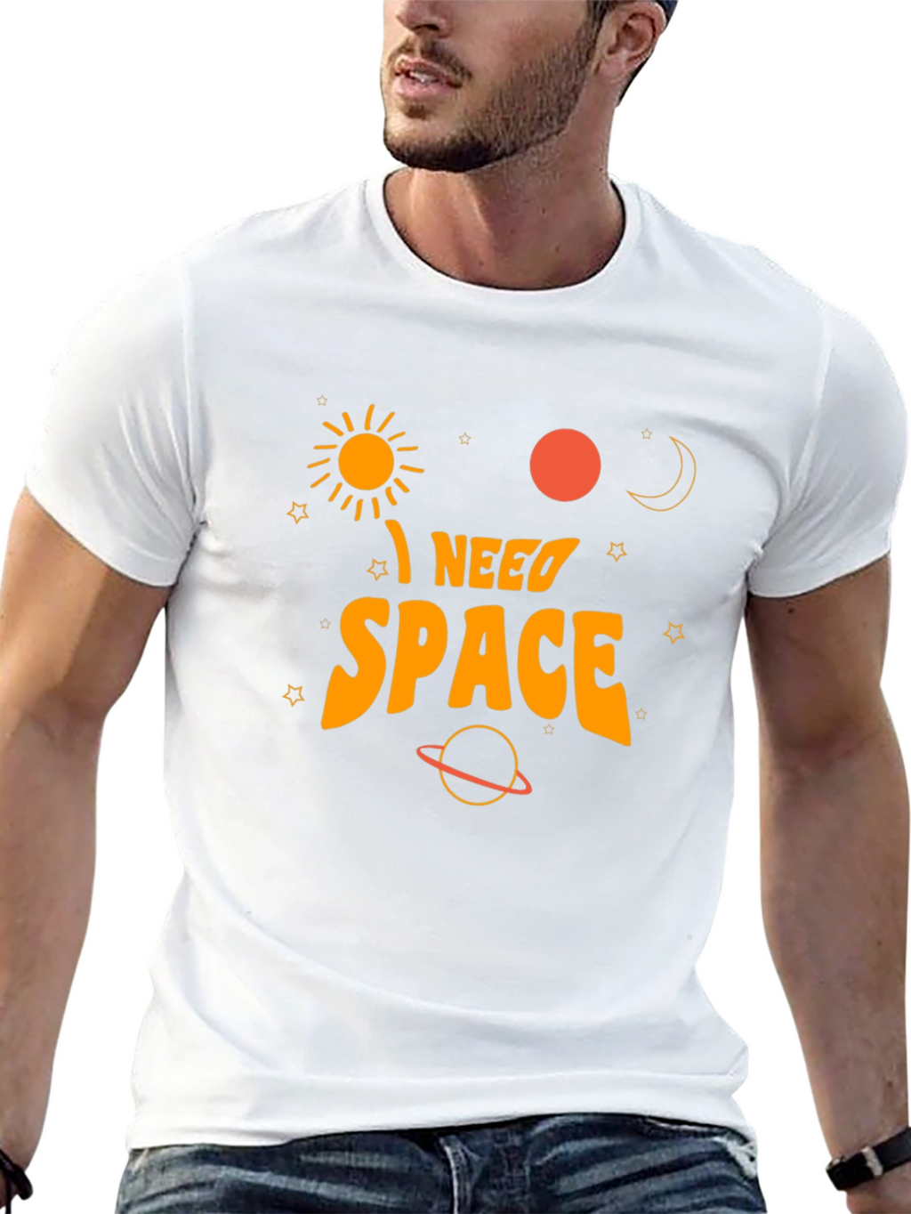 I Need Space Graphic T-Shirt - Black