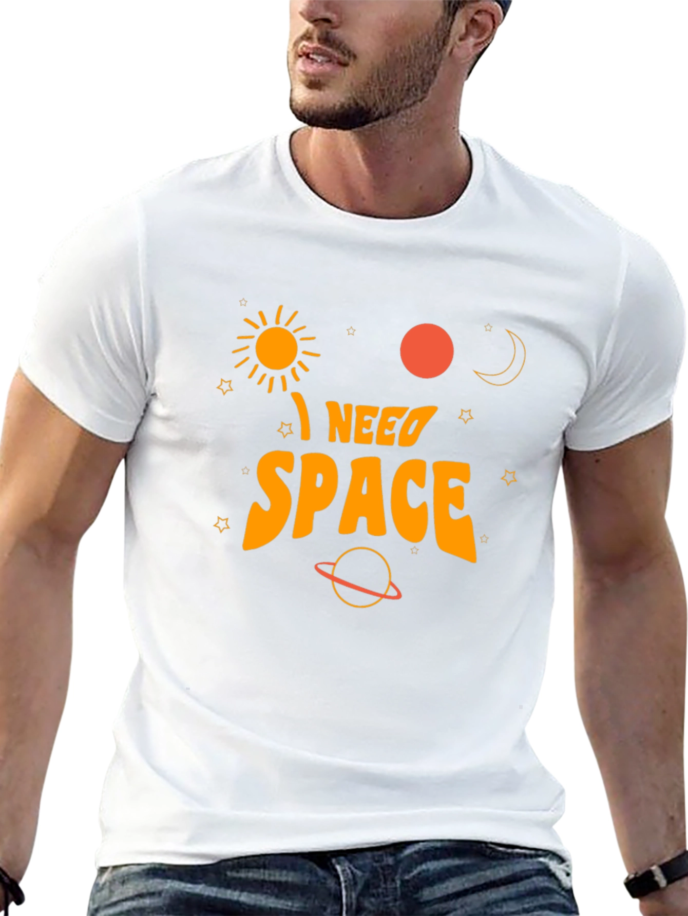 I Need Space Graphic T-Shirt - Black