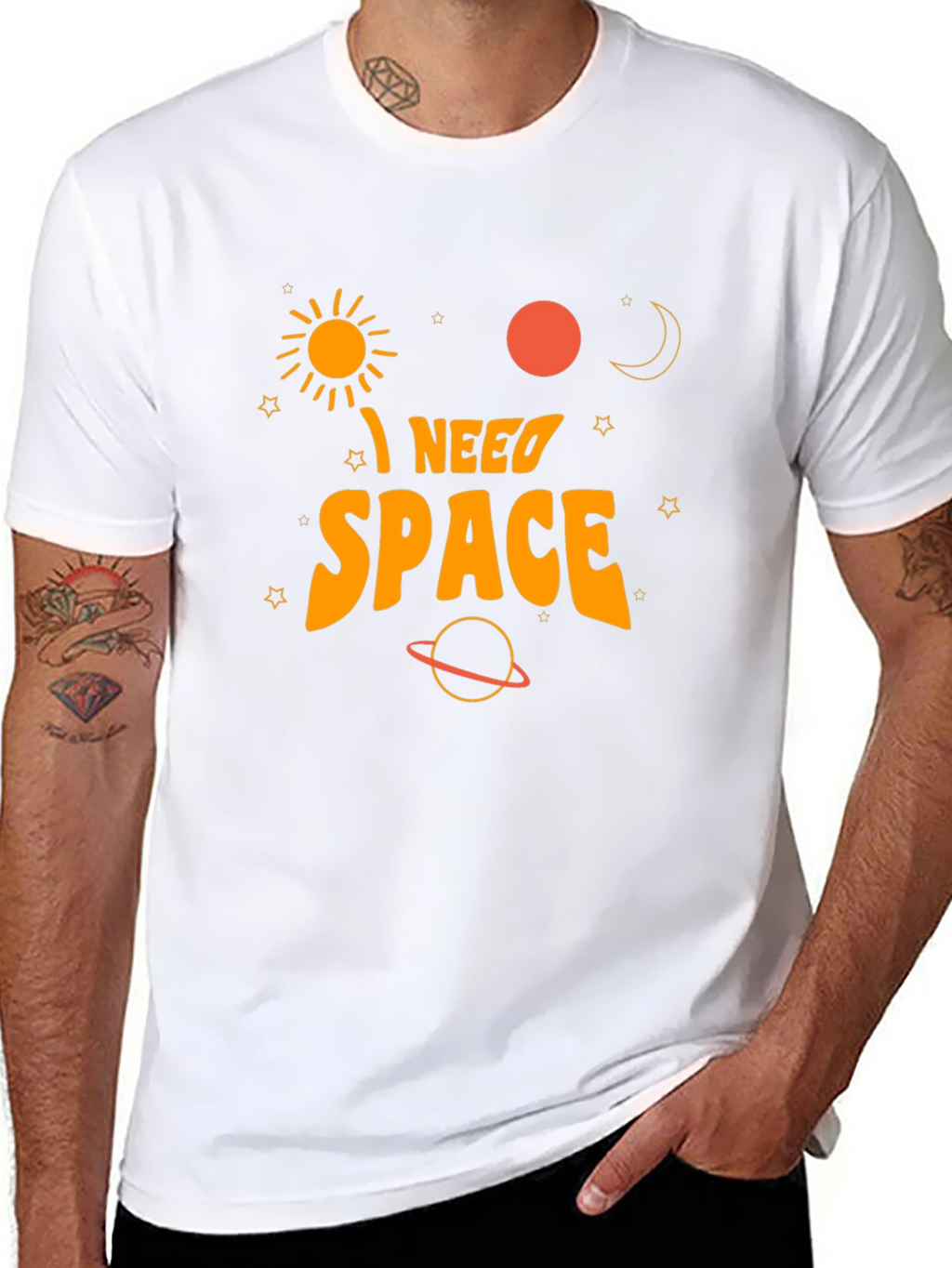 I Need Space Graphic T-Shirt - Black