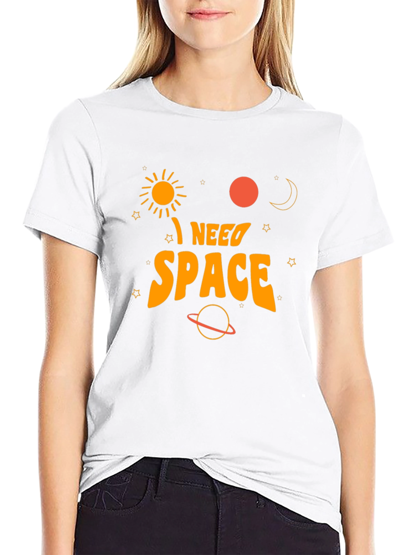 I Need Space Graphic T-Shirt - Black