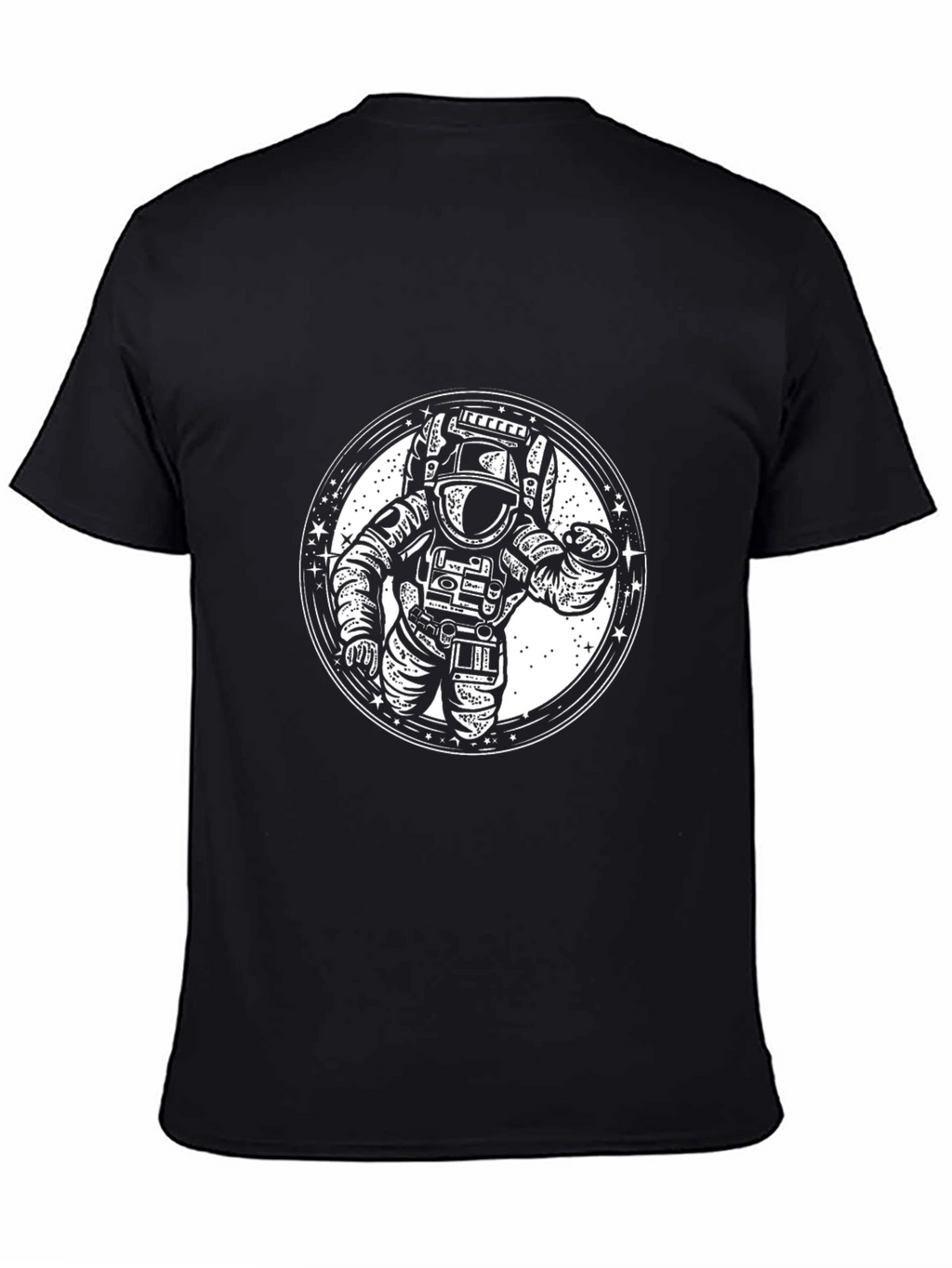 Astronaut Graphic Print Black T-Shirt