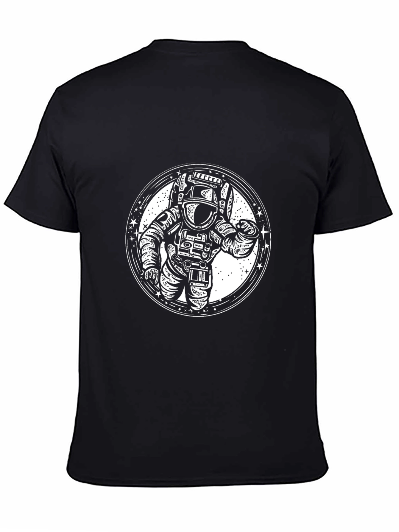 Astronaut Graphic Print Black T-Shirt