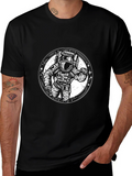 Astronaut Graphic Print Black T-Shirt