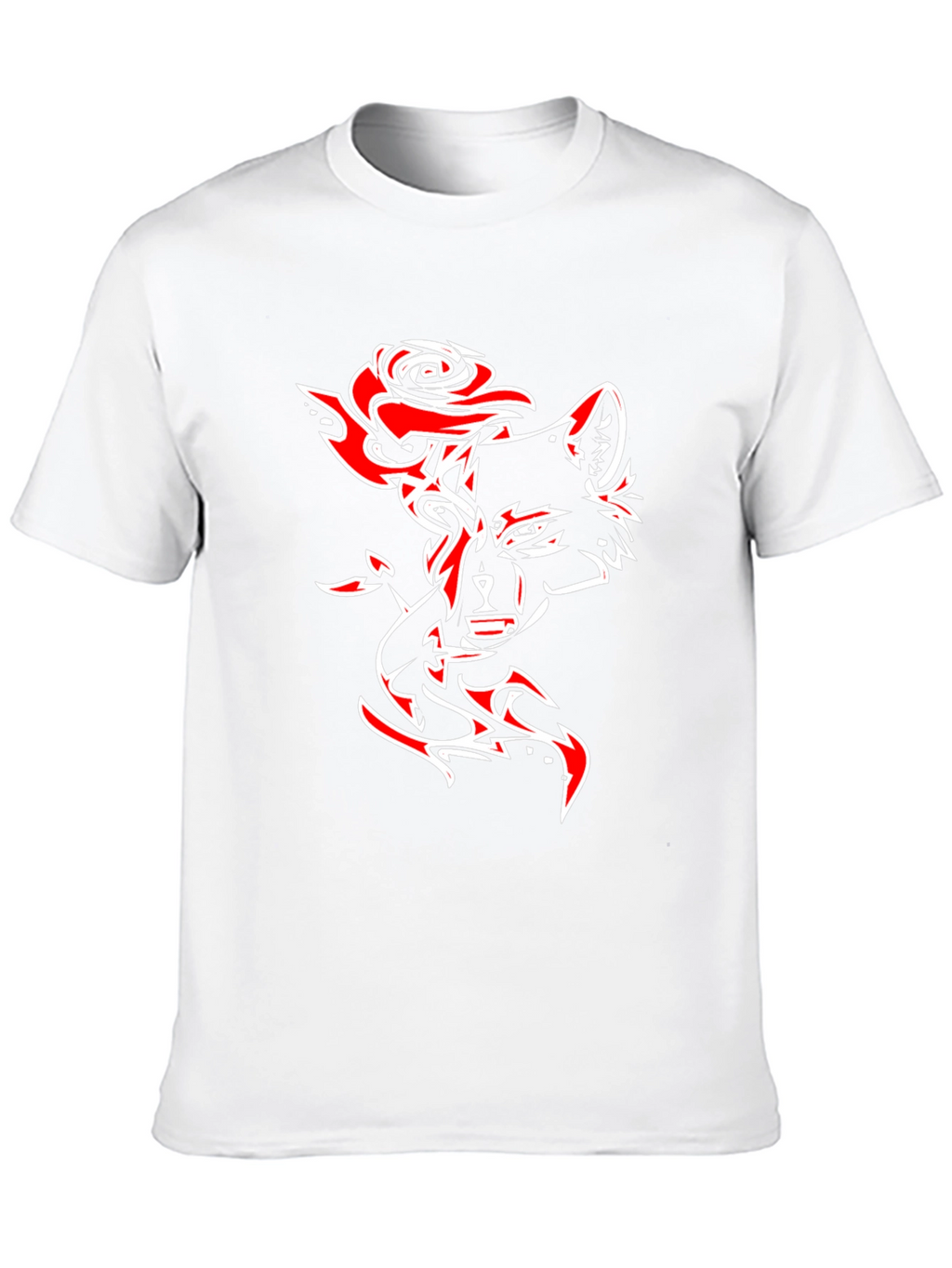 Wolf Rose Graphic T-Shirt - Black