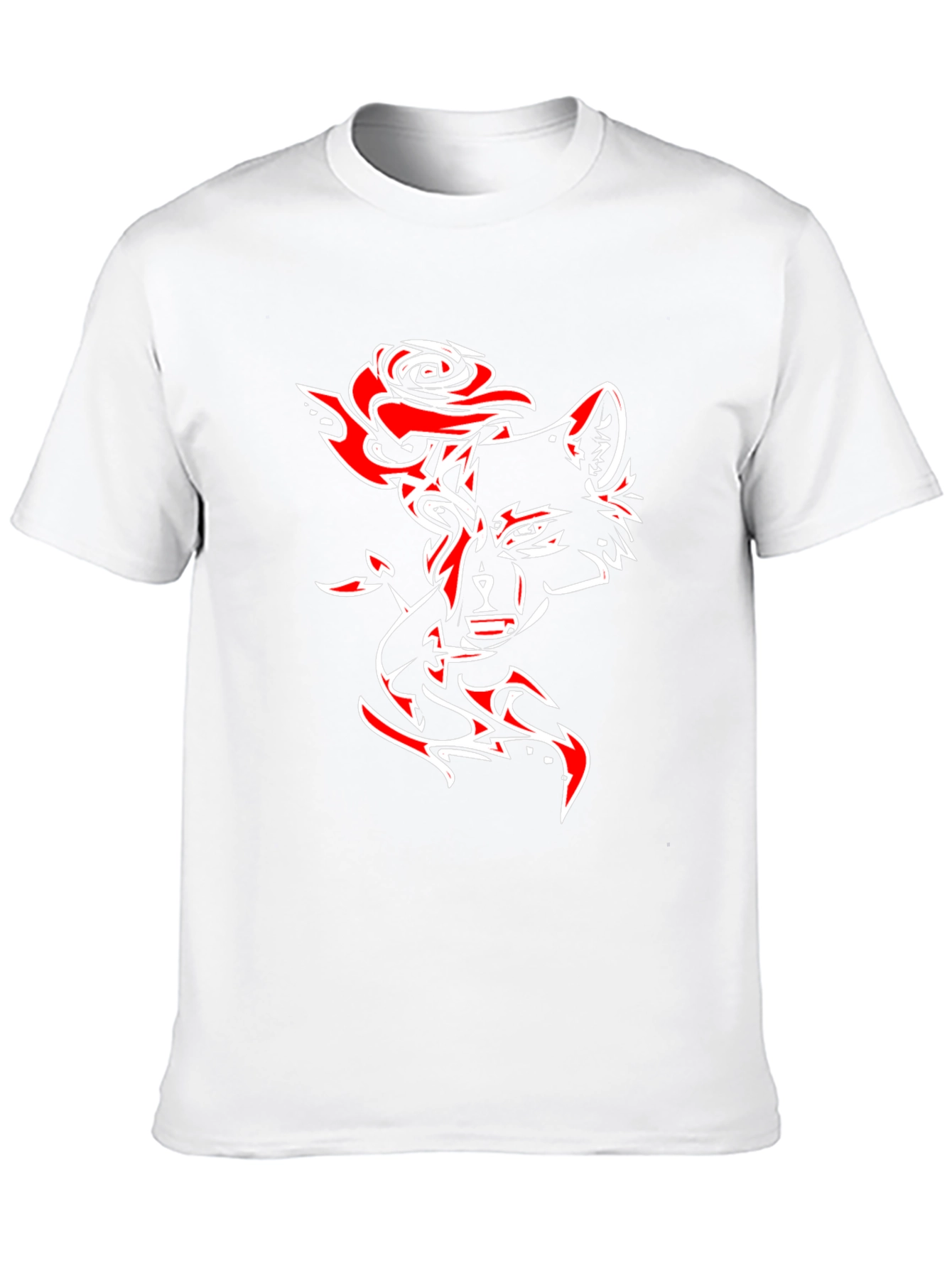 Wolf Rose Graphic T-Shirt - Black