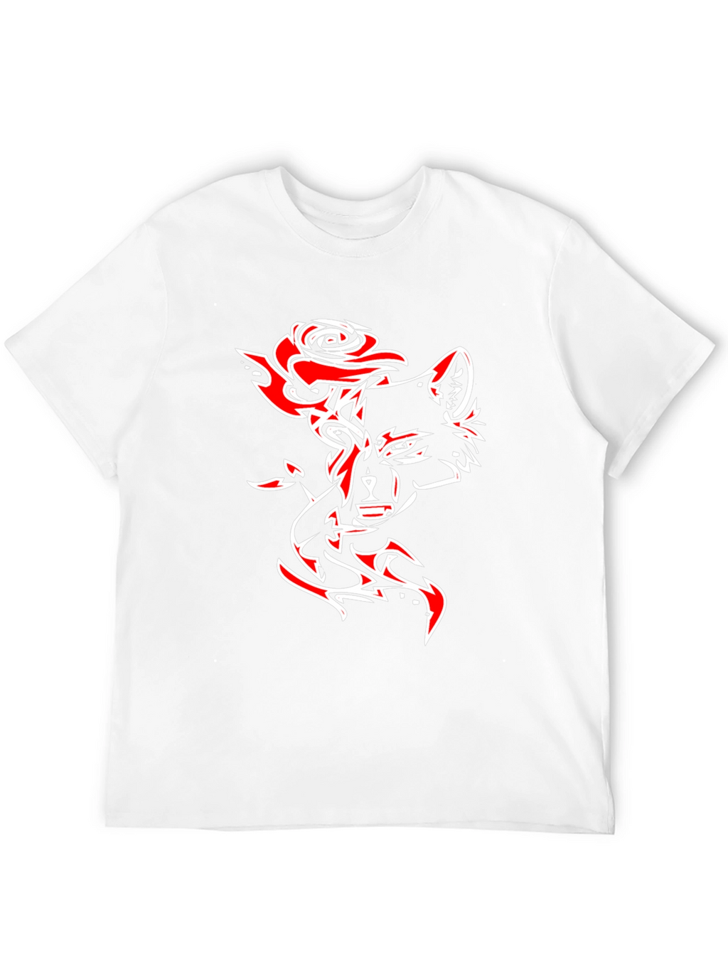 Wolf Rose Graphic T-Shirt - Black