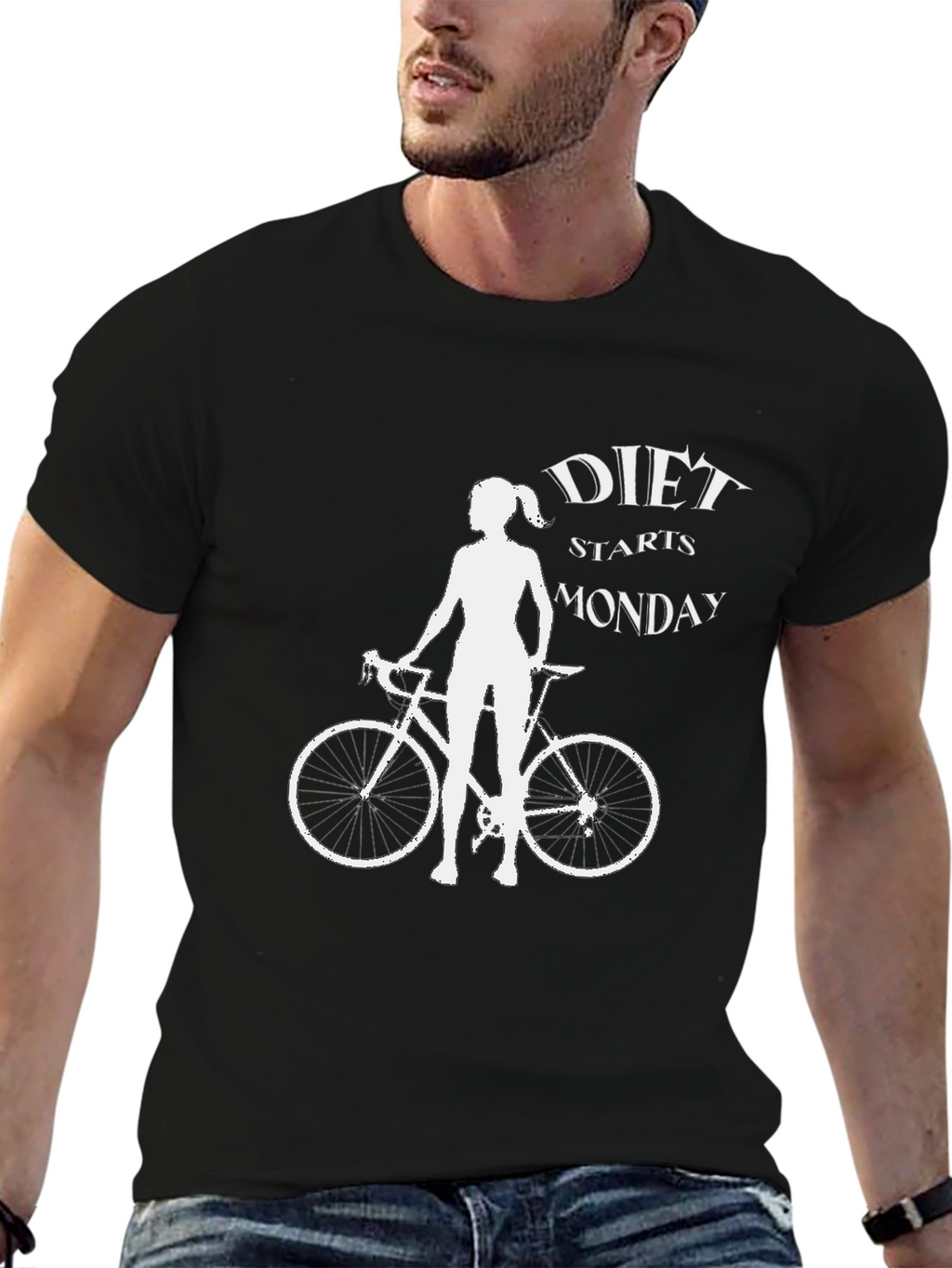 Diet Starts Monday Bike T-Shirt - Black