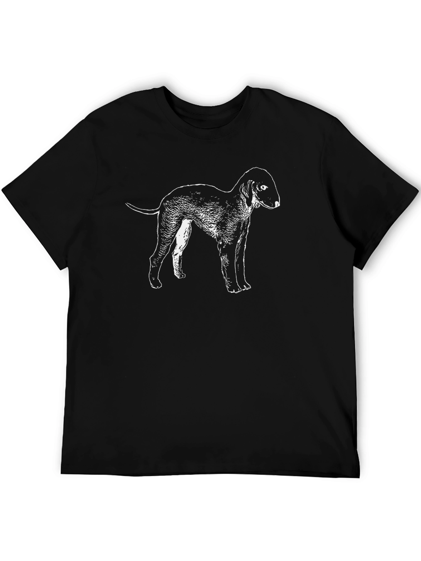 Black Dog T-Shirt - Bedlington Terrier Graphic Tee