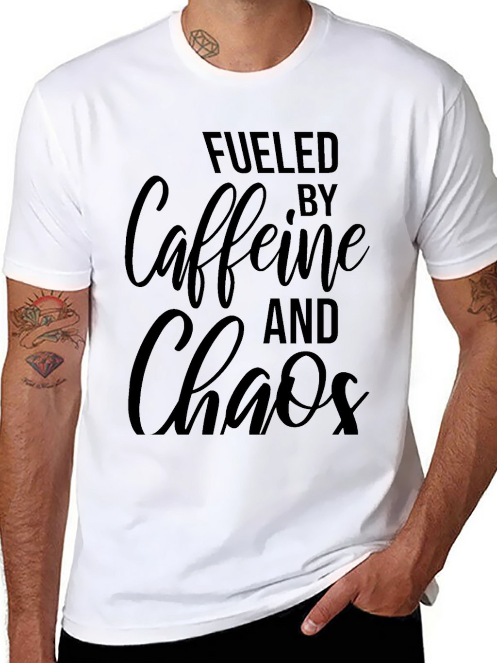 Fueled by Caffeine and Chaos Black T-Shirt