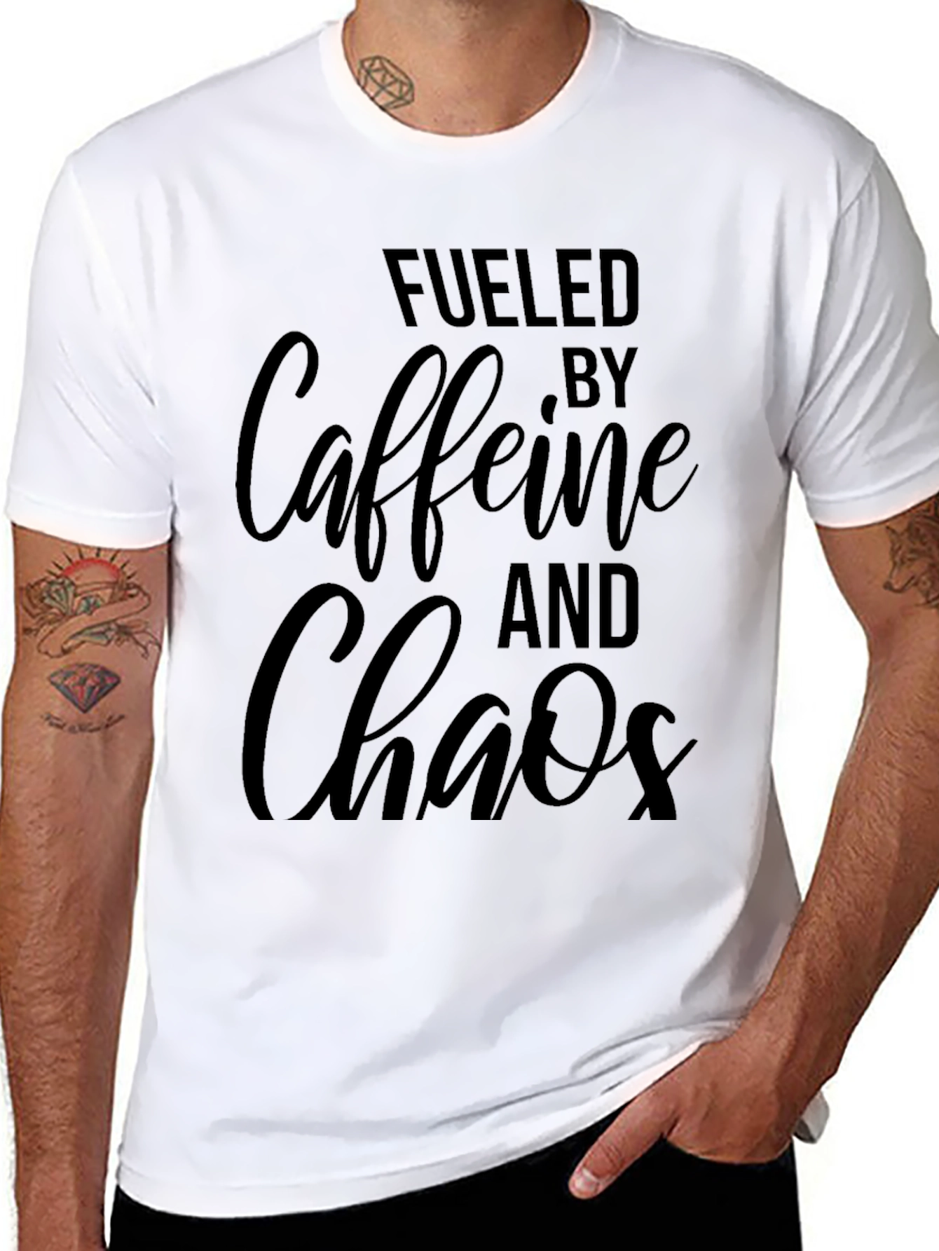 Fueled by Caffeine and Chaos Black T-Shirt