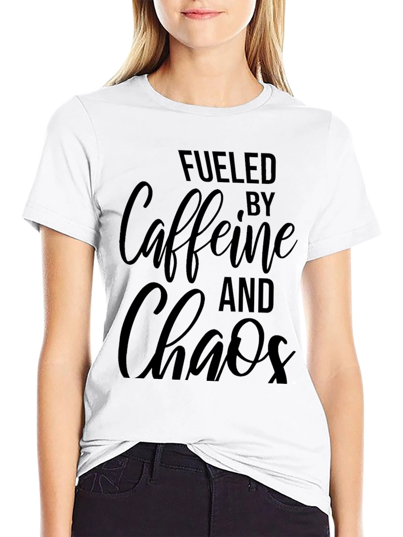 Fueled by Caffeine and Chaos Black T-Shirt