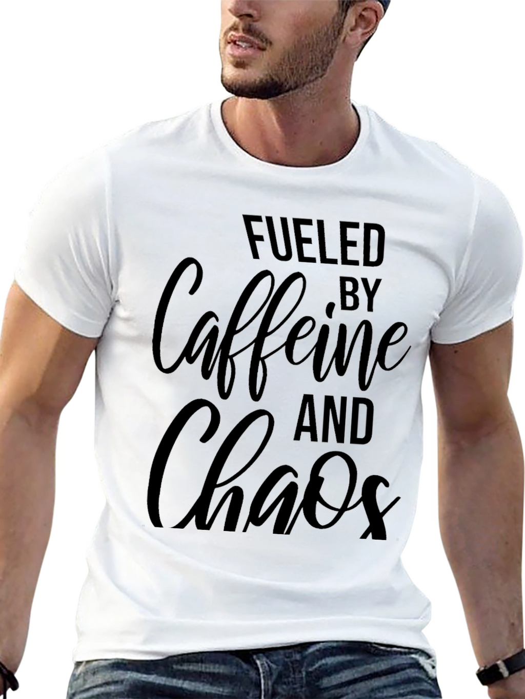 Fueled by Caffeine and Chaos Black T-Shirt